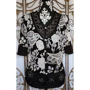 VTG. Women's Appointments Size Small Floral Print‎ Blouse